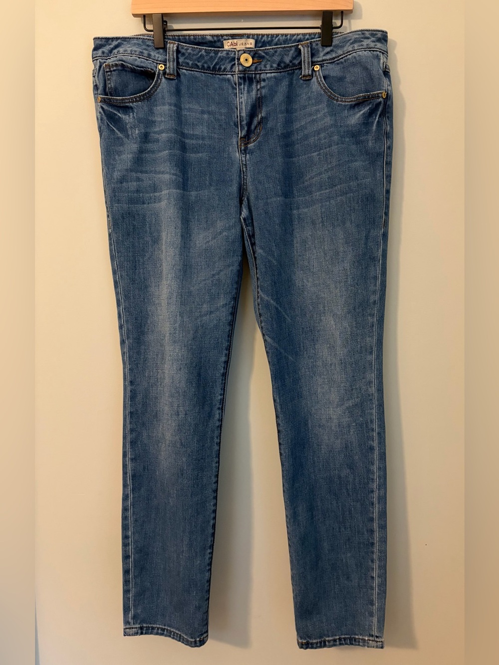CAbi Ruby Skinny Jeans Style 319 Size 16 Light Blue Denim Mid Rise